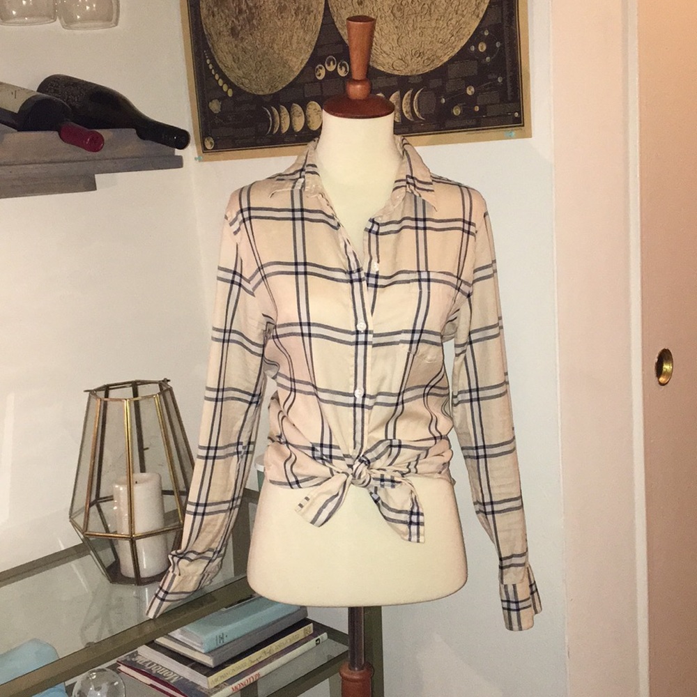 JCREW PLAID BLOUSE * SIZE SMALL *